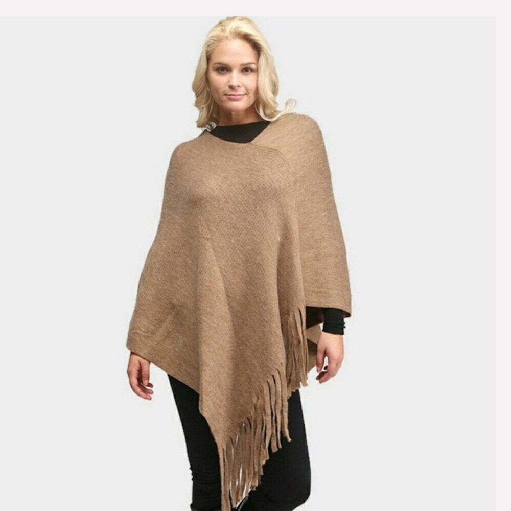 Poncho With Fringe Tassel
